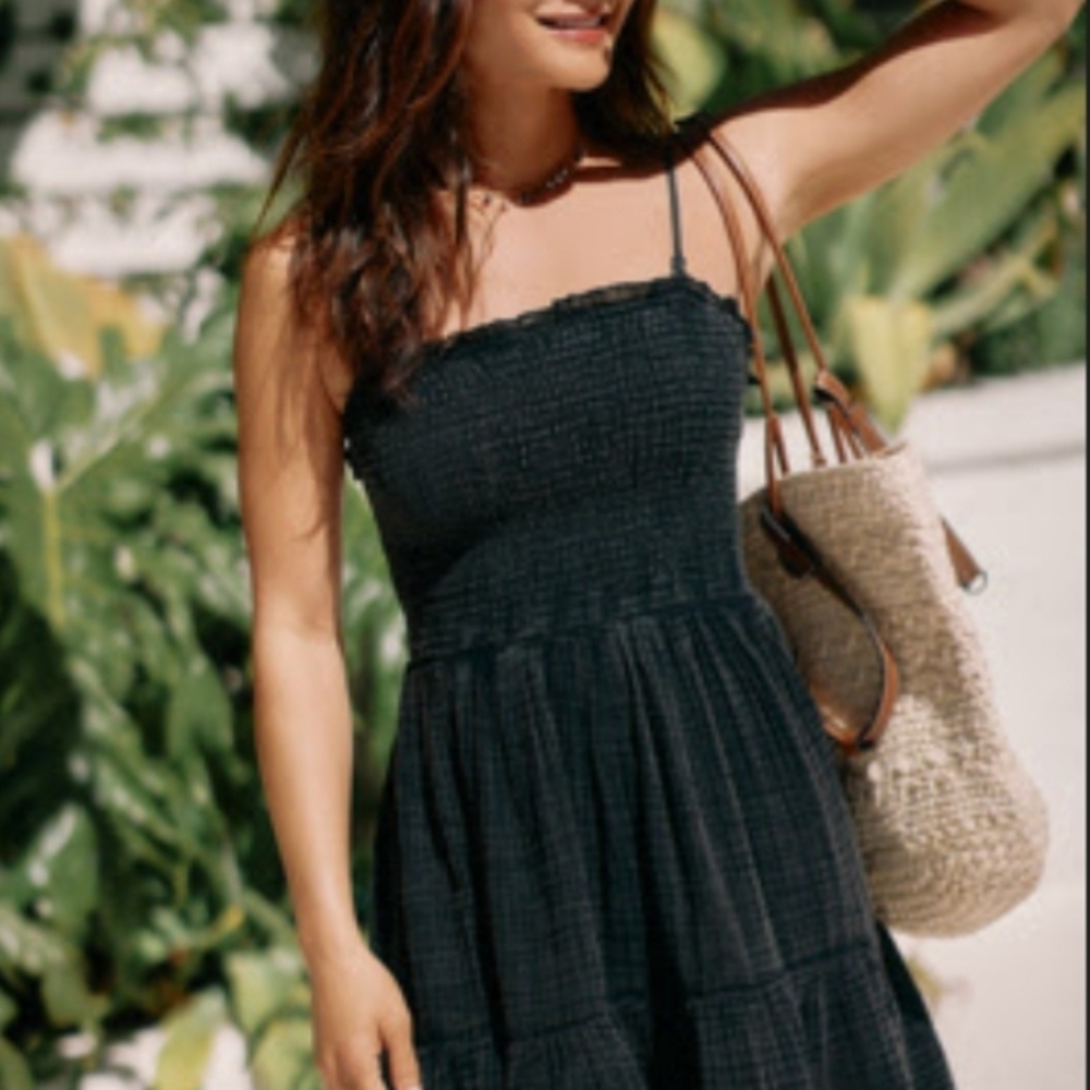 Anthropologie Black Midi Dress